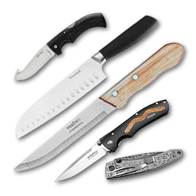 Ножи, заточки и чехлы для ножей