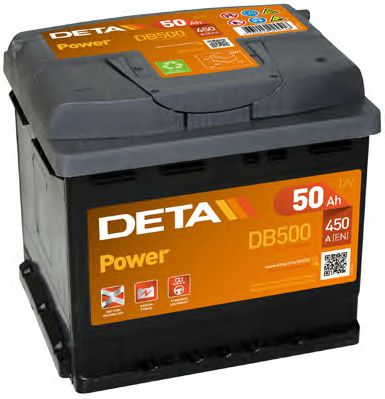 Deta DB500 Starterbatterie Deta Power 12V 50Ah 450A(EN) R+ DB500: Bestellen Sie in Polen zu einem guten Preis bei 2407.PL!