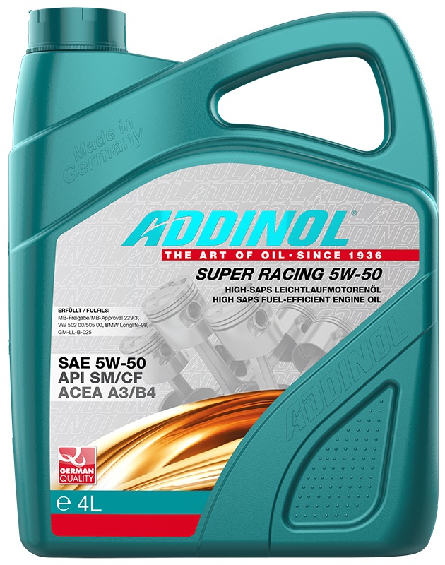 Addinol 4014766250322 Engine oil Addinol Super Racing 5W-50, 4L 4014766250322: Buy near me in Poland at 2407.PL - Good price!