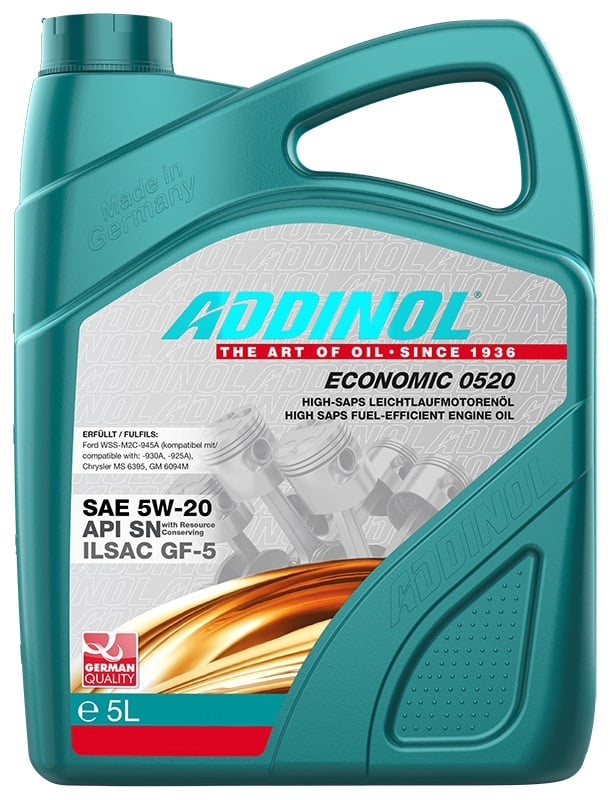 Addinol 4014766241399 Engine oil Addinol Economic 0520 5W-20, 5L 4014766241399: Buy near me in Poland at 2407.PL - Good price!