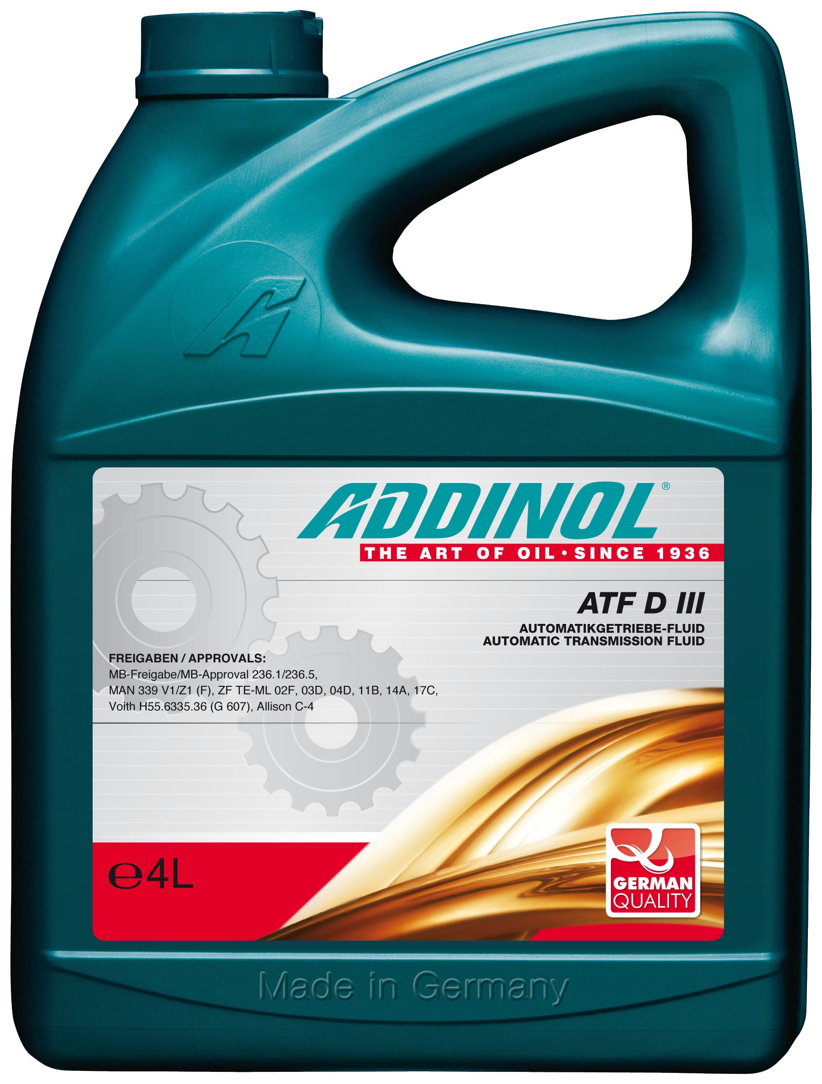 Addinol 4014766250261 Transmission oil Addinol ATF D III, 4 l 4014766250261: Buy near me in Poland at 2407.PL - Good price!