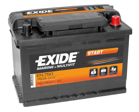 Exide EN750 Акумулятор Exide Start 12В 74Ач 680А(EN) R+ EN750: Приваблива ціна - Купити у Польщі на 2407.PL!