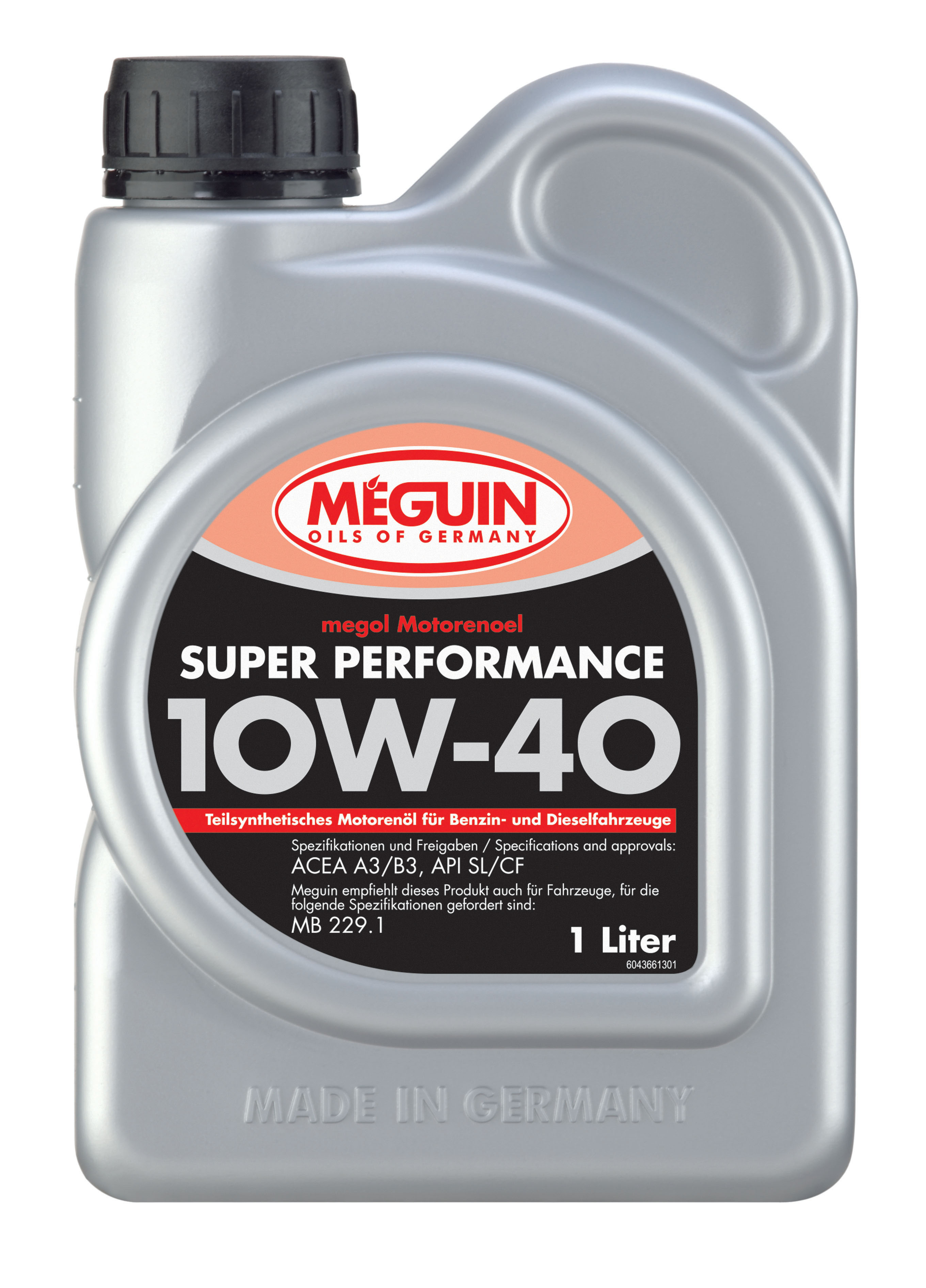 Meguin 4366 Engine oil Meguin Super Perfomance 10W-40, 1L 4366: Buy near me in Poland at 2407.PL - Good price!