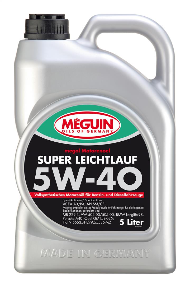 Meguin 4809 Моторное масло Meguin Super Leichtlauf 5W-40, 5л 4809: Купить в Польше - Отличная цена на 2407.PL!