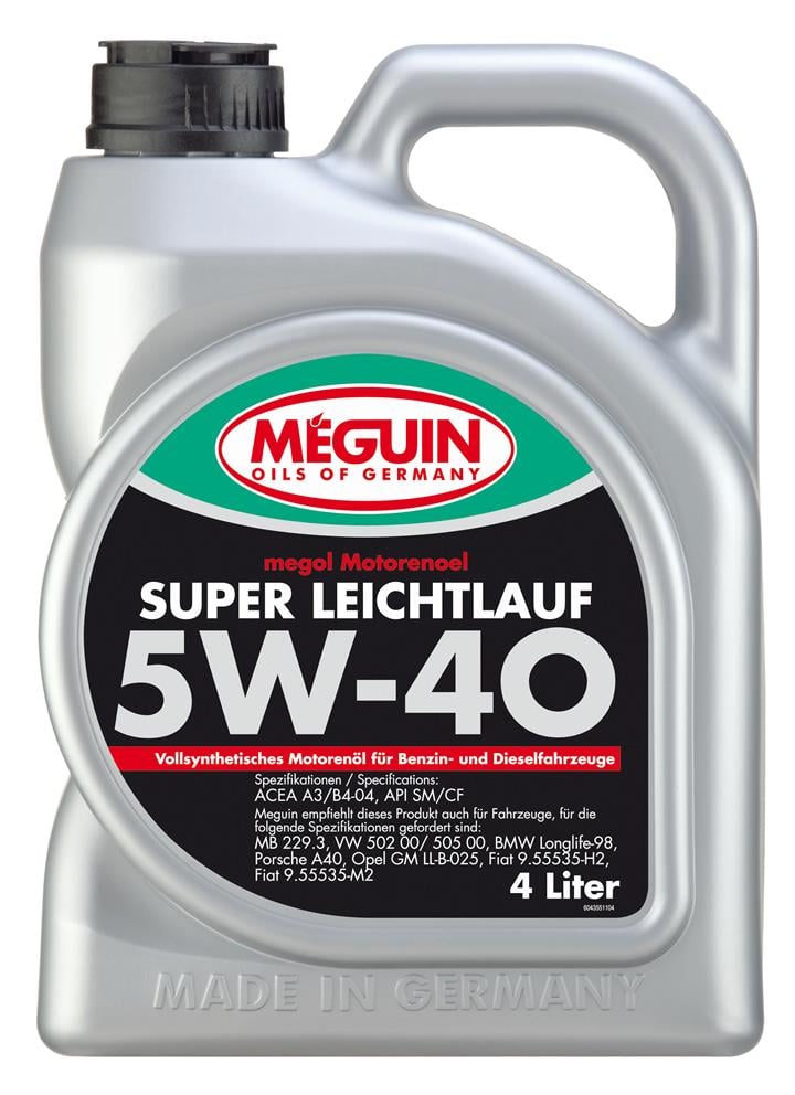 Meguin 4355 Olej silnikowy Meguin Super Leichtlauf 5W-40, 4L 4355: Dobra cena w Polsce na 2407.PL - Kup Teraz!