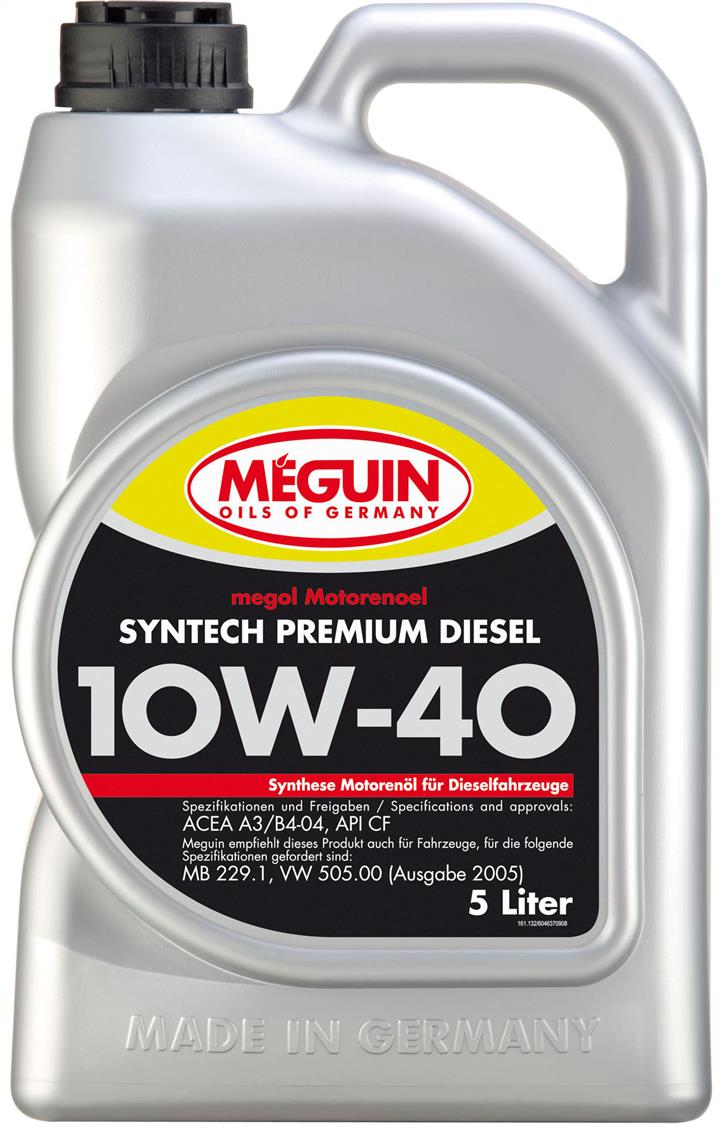 Meguin 4637 Engine oil Meguin Syntech Premium Diesel 10W-40, 5L 4637: Buy near me at 2407.PL in Poland at an Affordable price!