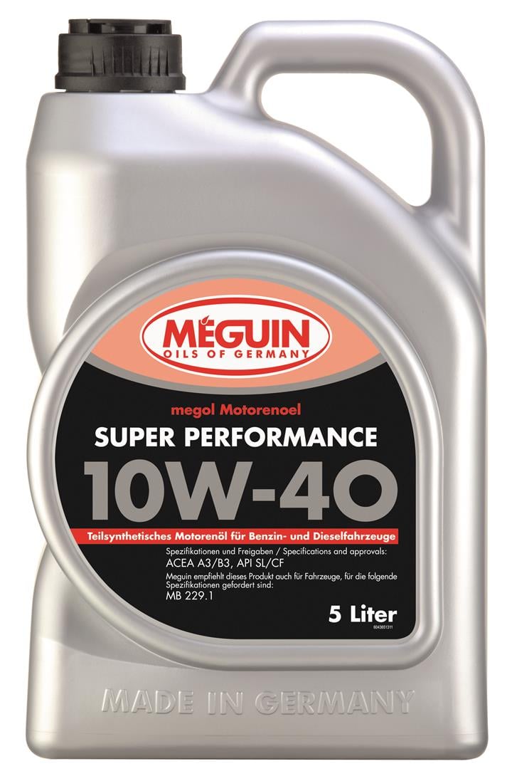 Meguin 4365 Engine oil Meguin Super Perfomance 10W-40, 5L 4365: Buy near me in Poland at 2407.PL - Good price!