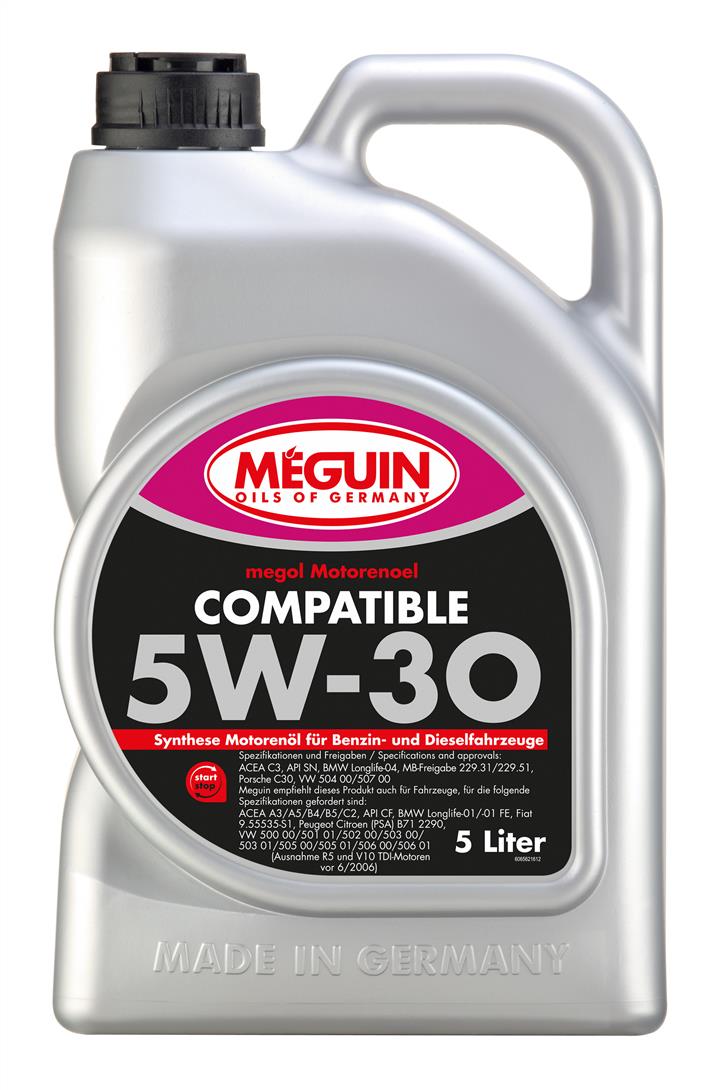 Meguin 6562 Olej silnikowy Meguin Compatible 5W-30, 5L 6562: Dobra cena w Polsce na 2407.PL - Kup Teraz!