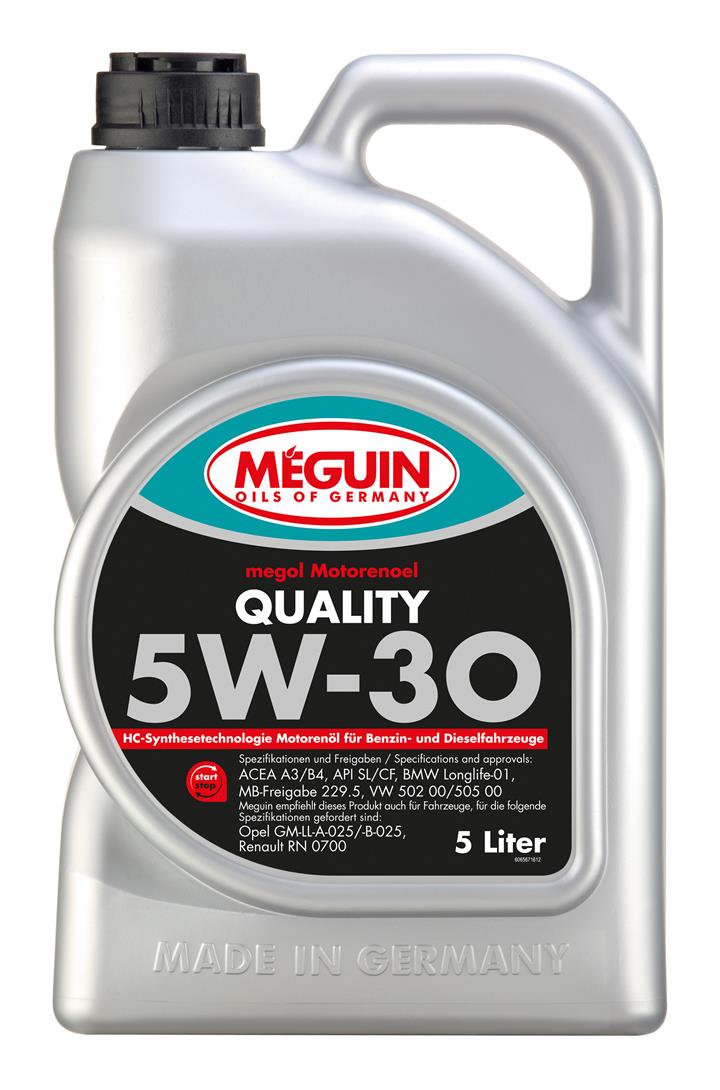 Meguin 6567 Engine oil Meguin Quality 5W-30, 5L 6567: Buy near me in Poland at 2407.PL - Good price!