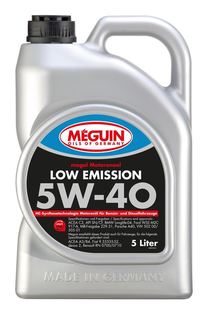 Meguin 6574 Моторное масло Meguin Low Emission 5W-40, 5л 6574: Отличная цена - Купить в Польше на 2407.PL!