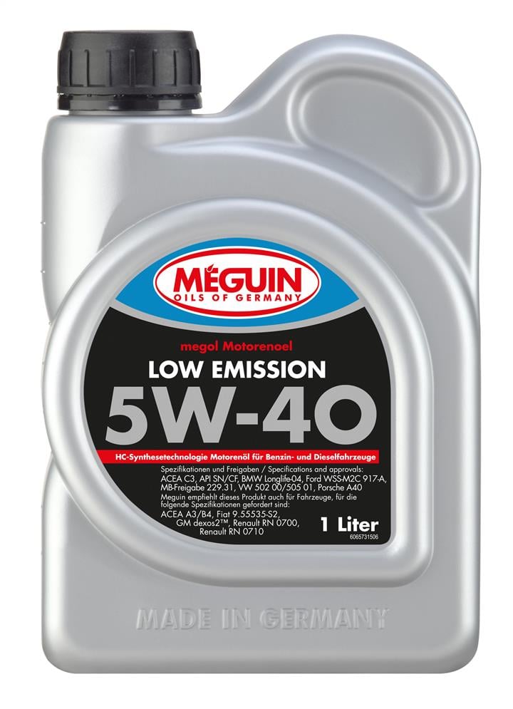Meguin 6573 Engine oil Meguin Low Emission 5W-40, 1L 6573: Buy near me at 2407.PL in Poland at an Affordable price!