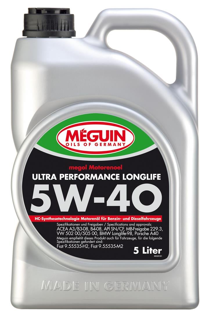 Meguin 6328 Engine oil Meguin Ultra Performance LongLife 5W-40, 5L 6328: Buy near me in Poland at 2407.PL - Good price!