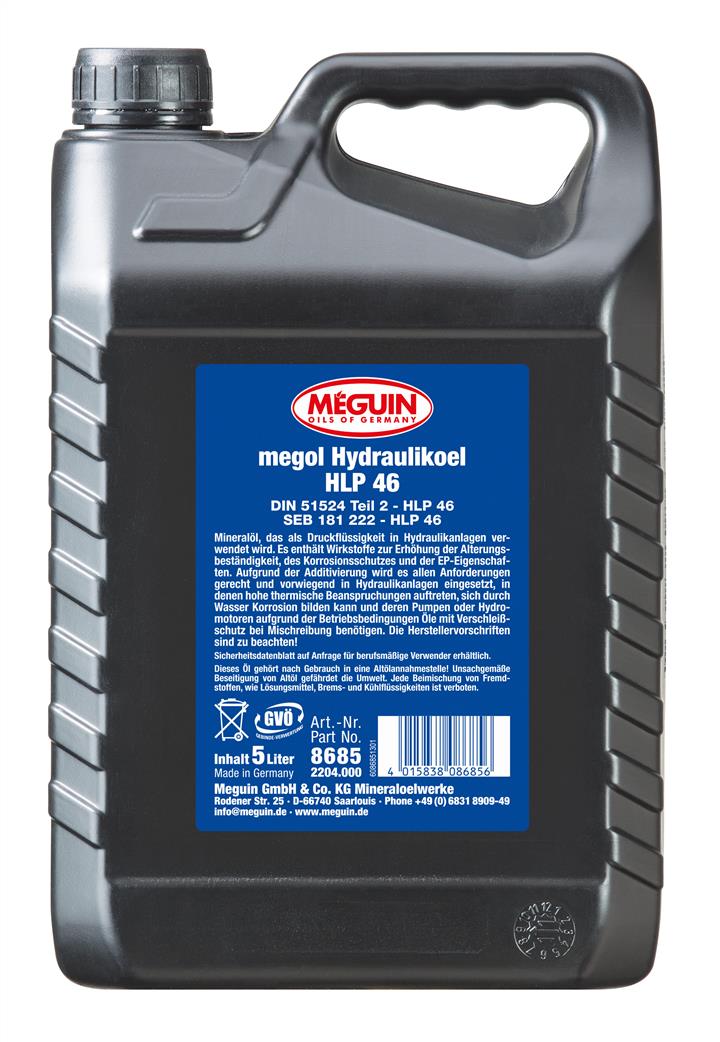 Meguin 8685 Hydraulic oil Meguin, 5l 8685: Buy near me in Poland at 2407.PL - Good price!