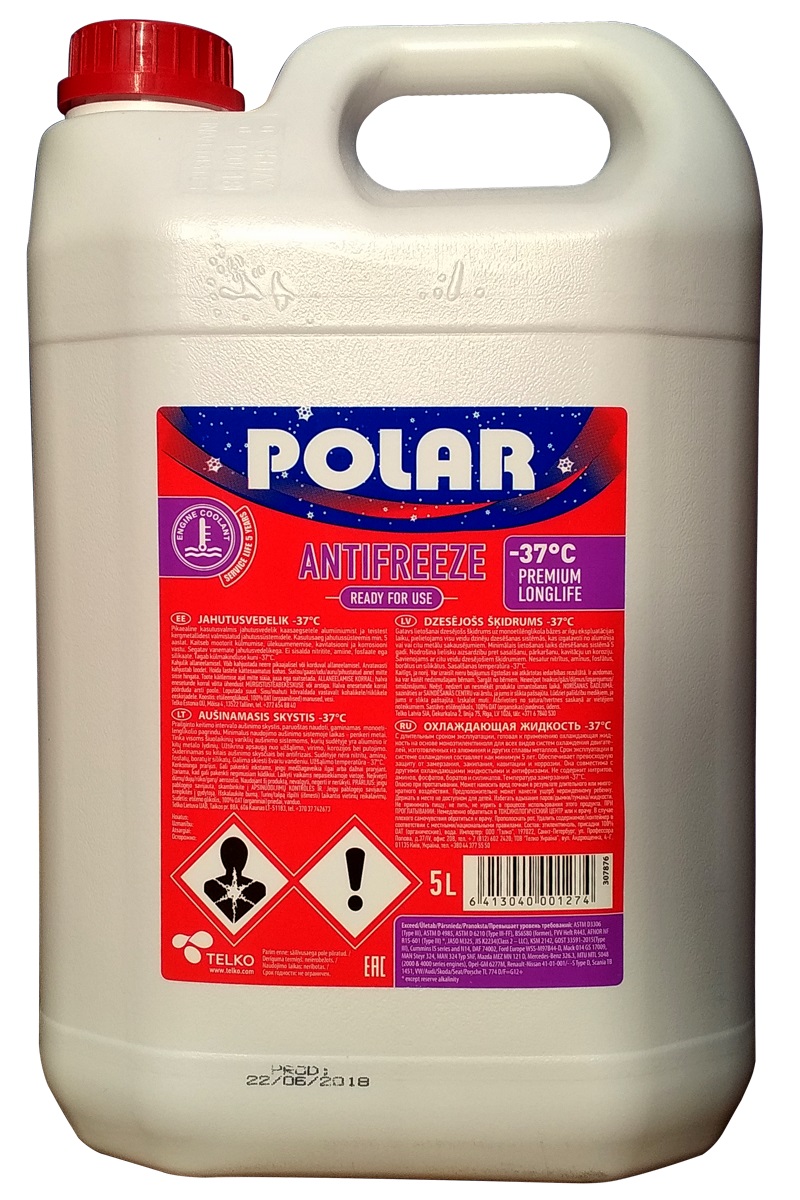 Polar K201213 Antifreeze Polar Premium Longlife G12 red,ready to use -37, 5L K201213: Buy near me in Poland at 2407.PL - Good price!