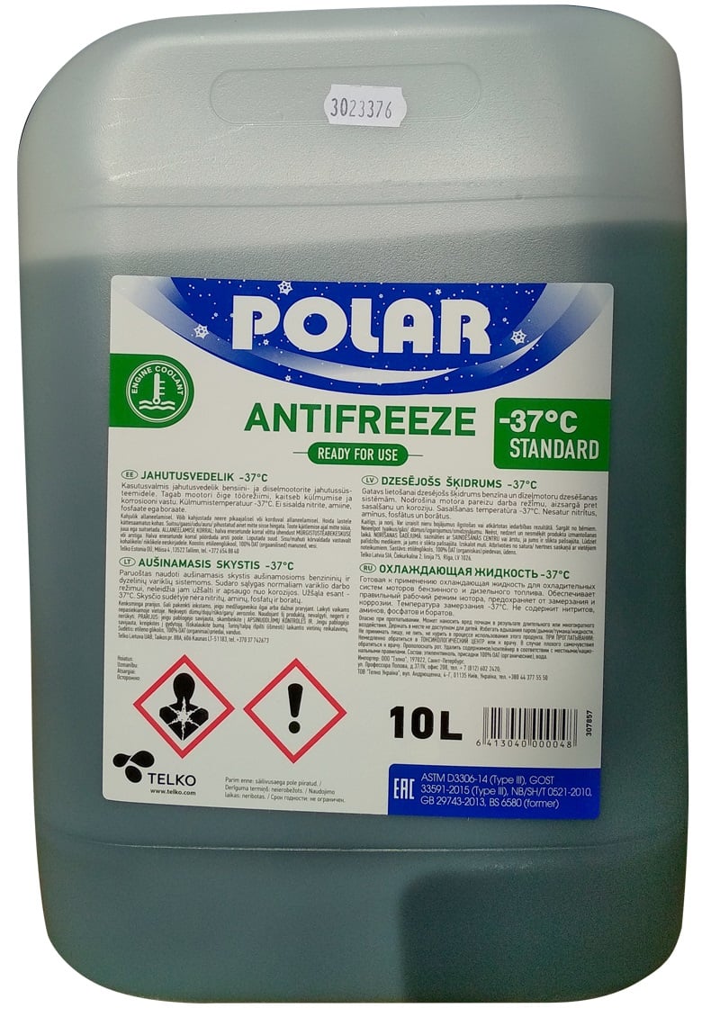 Polar K200260 Antifreeze Polar Standard BS 6580 G11 blue, ready to use -37, 10L K200260: Buy near me in Poland at 2407.PL - Good price!