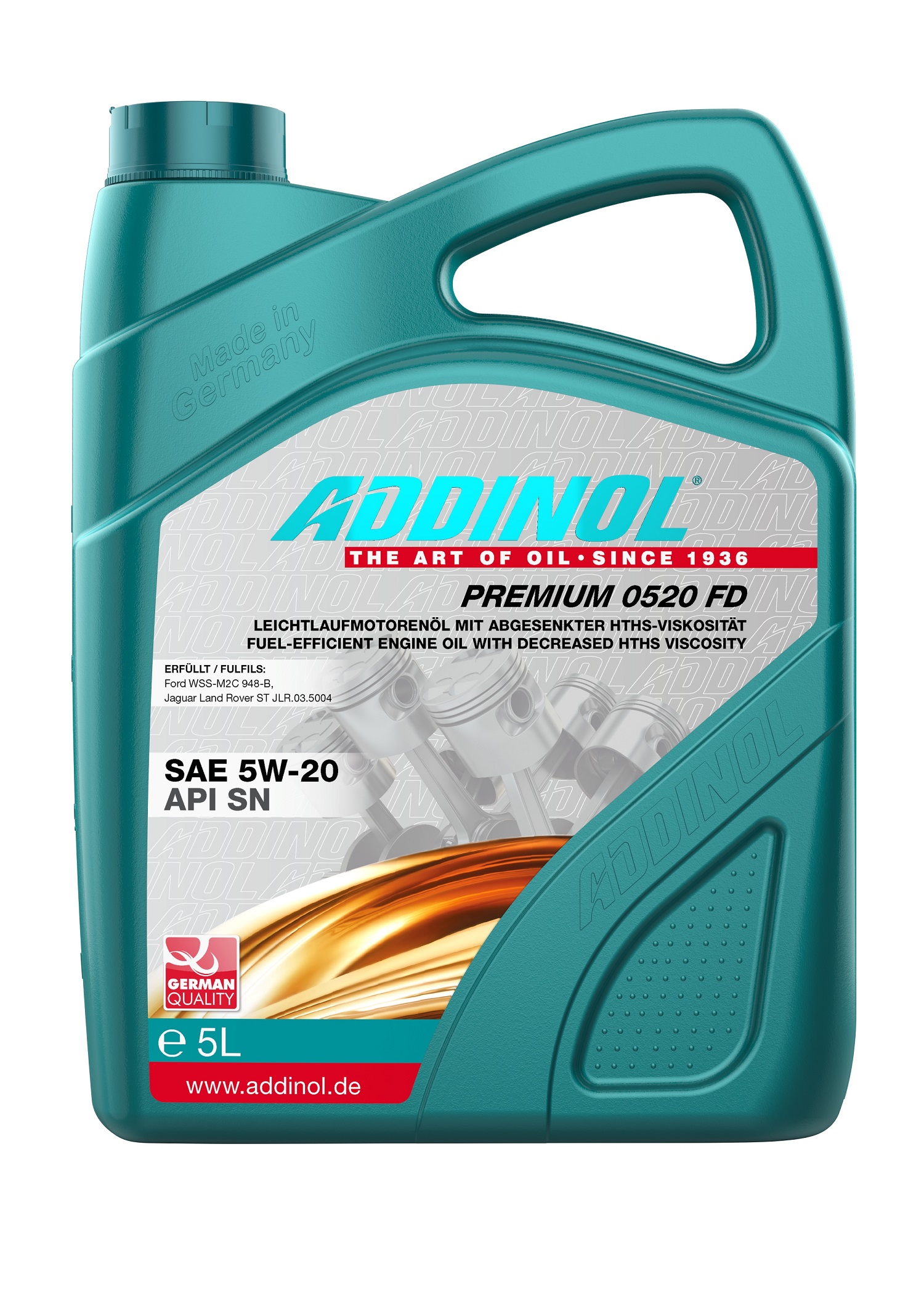 Addinol 4014766241276 Olej silnikowy Addinol Premium 0520 FD 5W-20, 5L 4014766241276: Dobra cena w Polsce na 2407.PL - Kup Teraz!