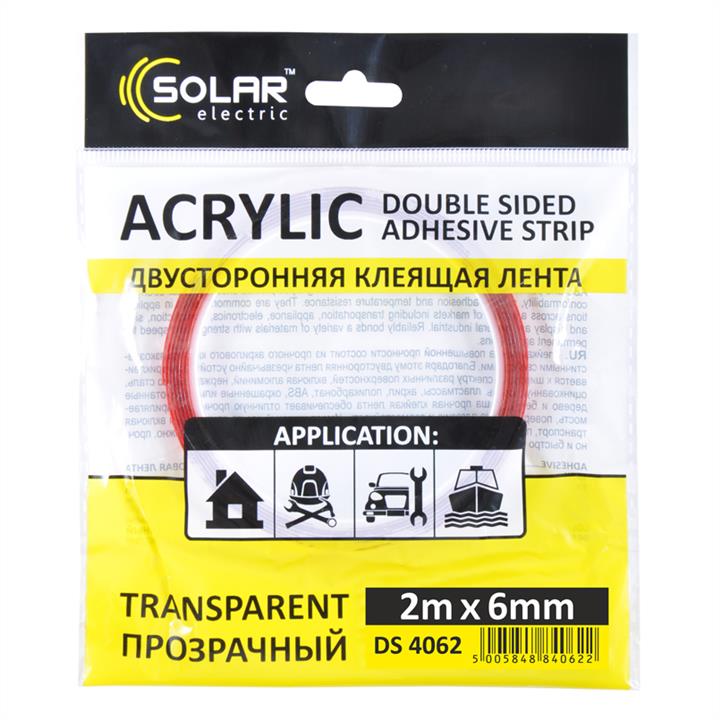 Solar DS4062 Double-sided tape, 6 mm x 2 m DS4062: Buy near me in Poland at 2407.PL - Good price!
