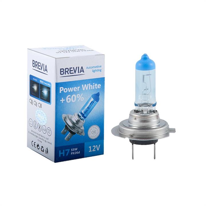 Brevia 12070PWС Halogen lamp Brevia Power White +60% 12V H7 55W +60% 12070PW: Buy near me in Poland at 2407.PL - Good price!