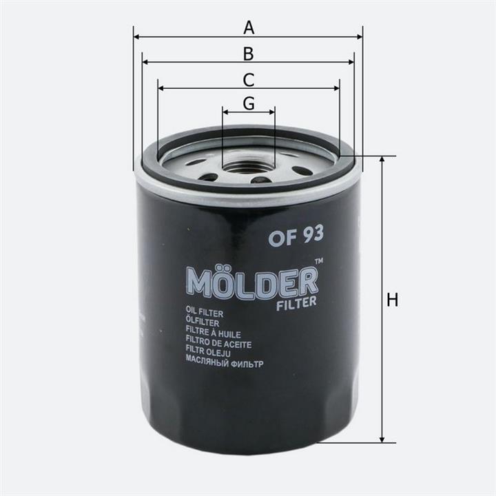 Molder OF93 Масляный фильтр OF93: Отличная цена - Купить в Польше на 2407.PL!