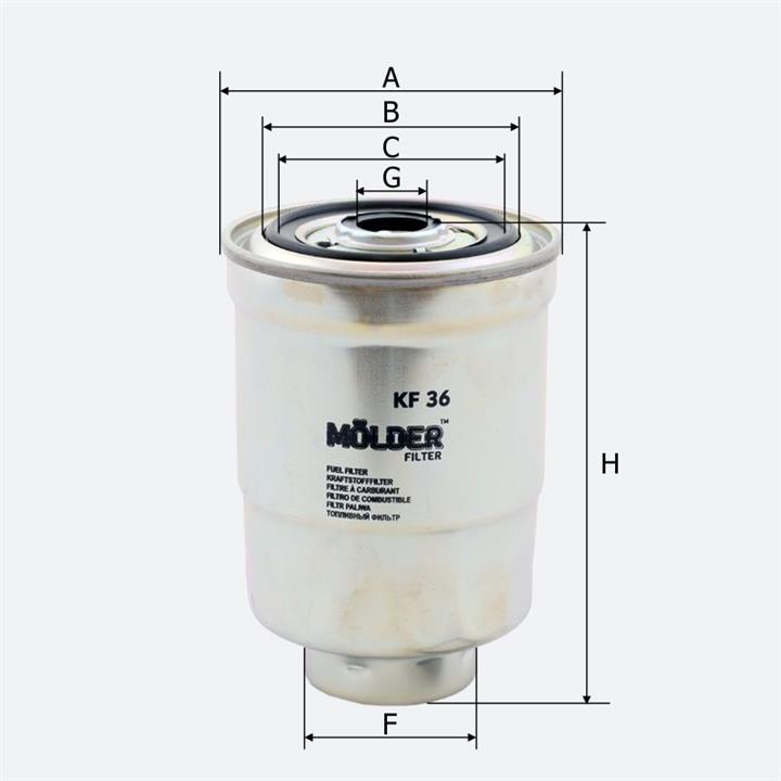 Molder KF36 Fuel filter KF36: Buy near me in Poland at 2407.PL - Good price!