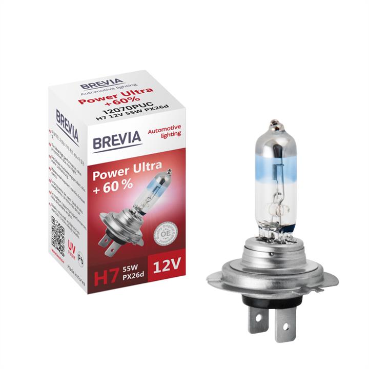Brevia 12070PUC Halogen lamp Brevia Power White +60% 12V H7 55W +60% 12070PUC: Buy near me in Poland at 2407.PL - Good price!