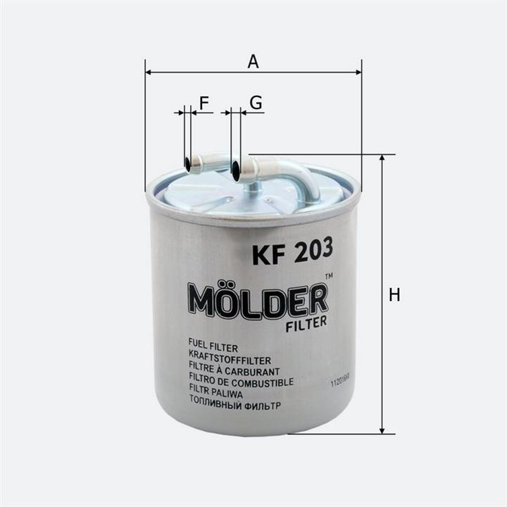 Molder KF203 Fuel filter KF203: Buy near me in Poland at 2407.PL - Good price!