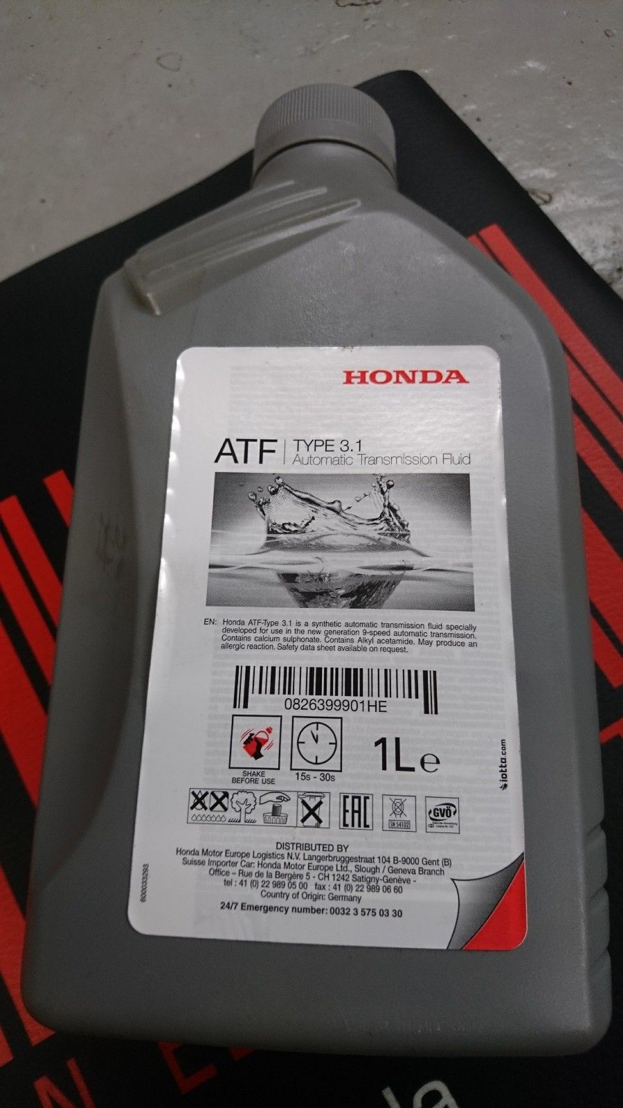 Honda 08263-999-01HE Олива трансмісійна Honda 9At ATF-Type 3.1, 1 л 0826399901HE: Приваблива ціна - Купити у Польщі на 2407.PL!