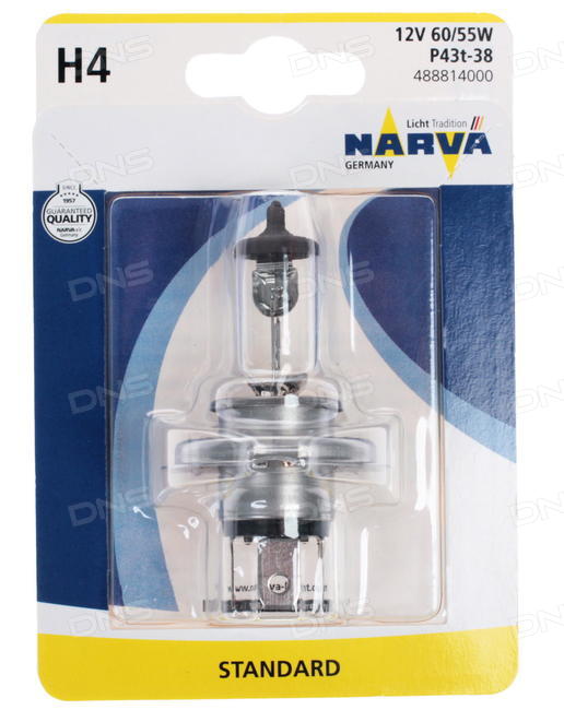 Narva 488814000 Halogen lamp Narva Standard 12V H4 60/55W 488814000: Buy near me in Poland at 2407.PL - Good price!