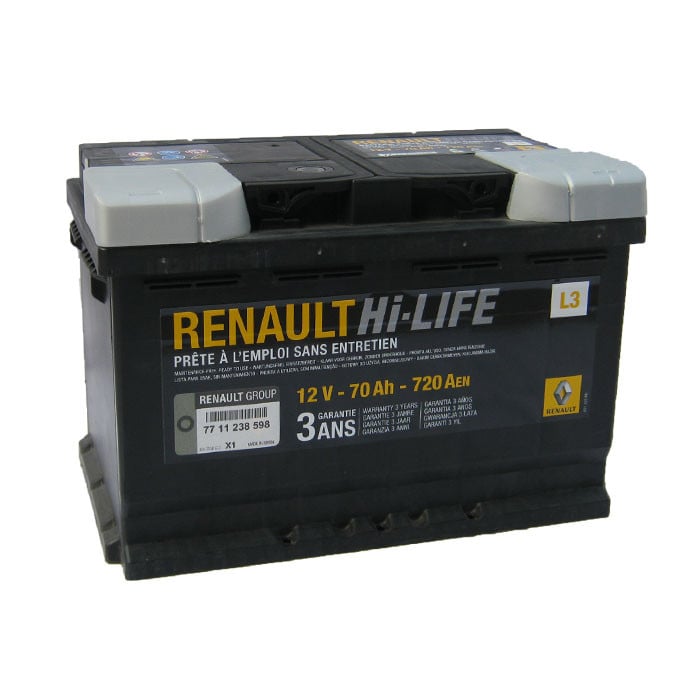 Starterbatterie Renault 12V 70Ah 720A(EN) R+ - 7711238598 Renault -   Shop