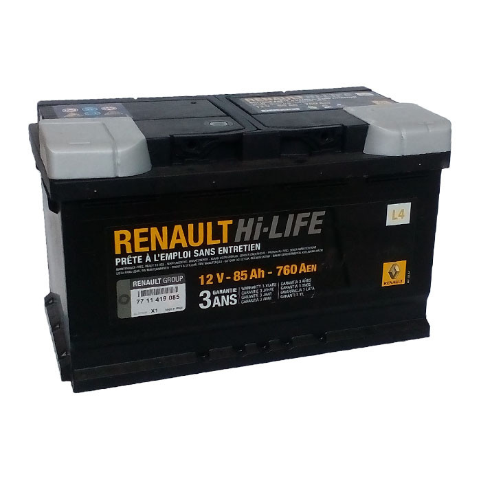 Renault 77 11 419 085 Battery Renault 12V 85AH 760A(EN) R+ 7711419085: Buy near me in Poland at 2407.PL - Good price!