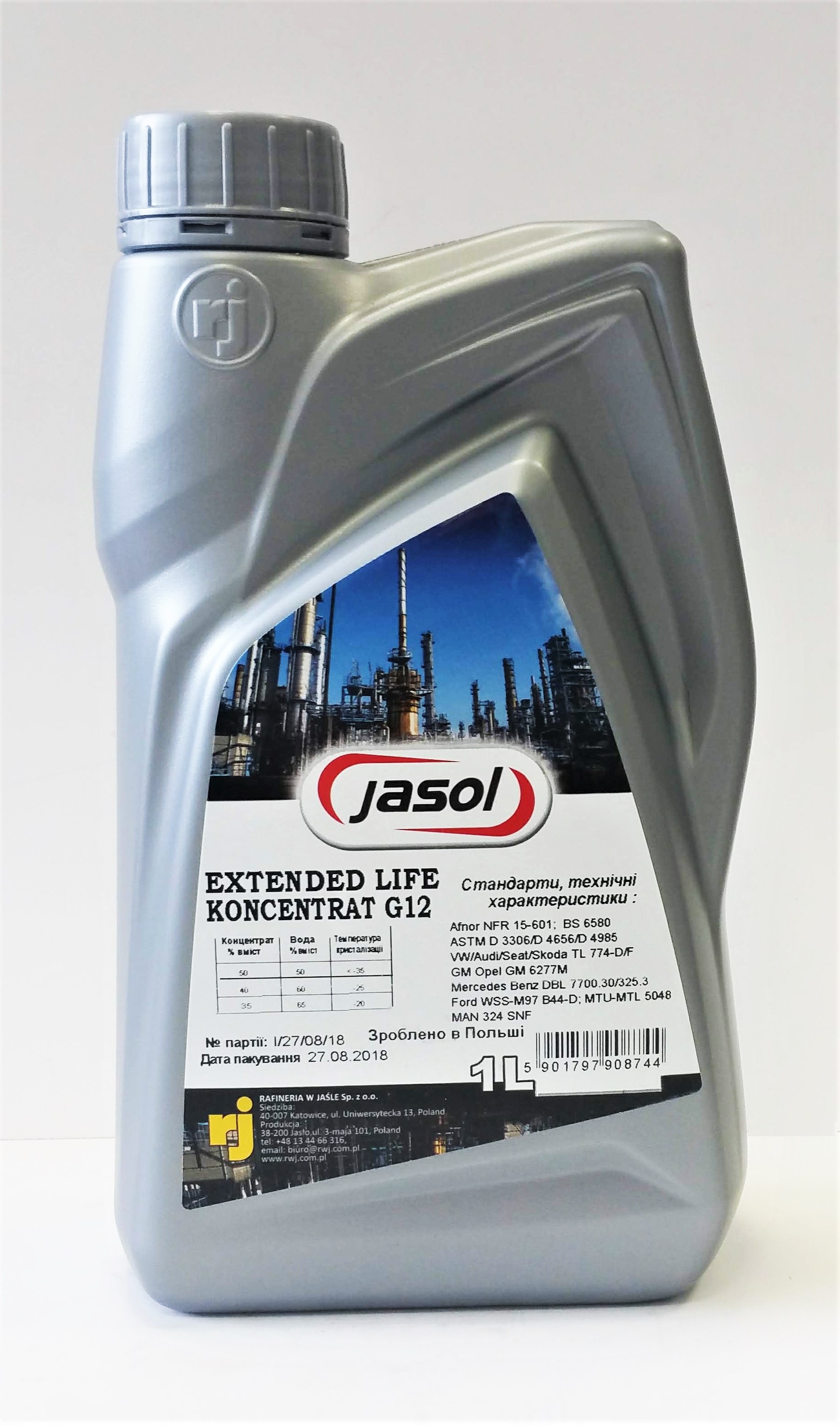Jasol JASOL-G12-1 Antifreeze concentrate G12, -80°C, 1 l JASOLG121: Buy near me at 2407.PL in Poland at an Affordable price!
