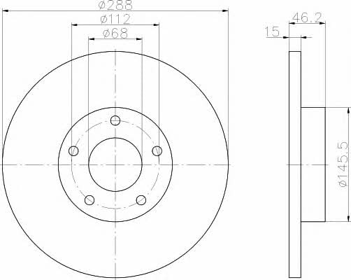 8DD355102781 Hella-Pagid Unbelüftete Bremsscheibe vorne