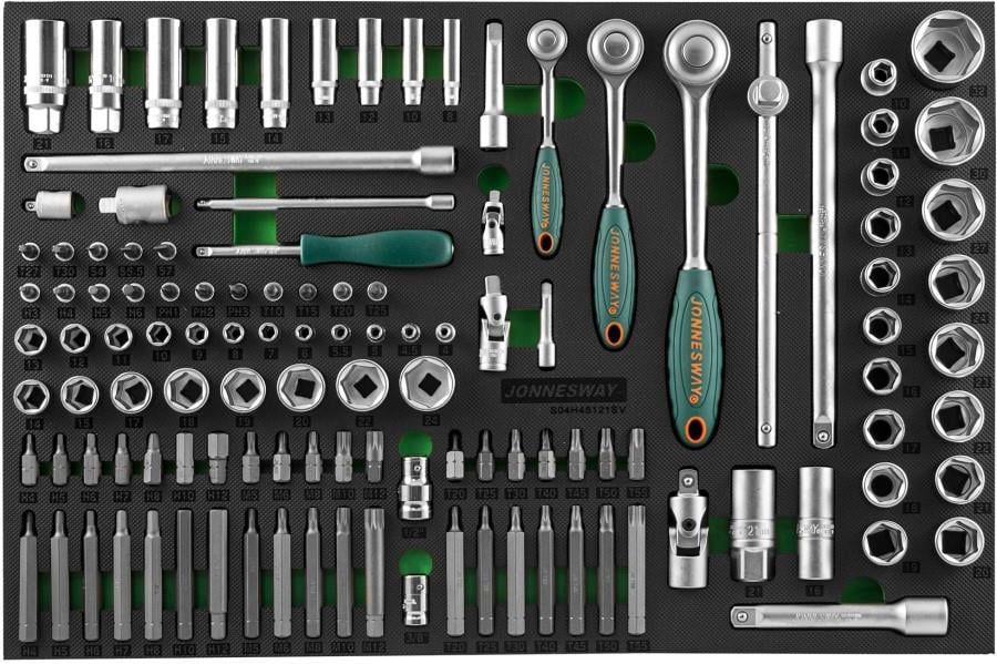 Jonnesway S04H45121SV Tool kit 121 unit, 1/4 ", 3/8", 1/2 "DR Heads, bits, and accessories S04H45121SV: Buy near me in Poland at 2407.PL - Good price!