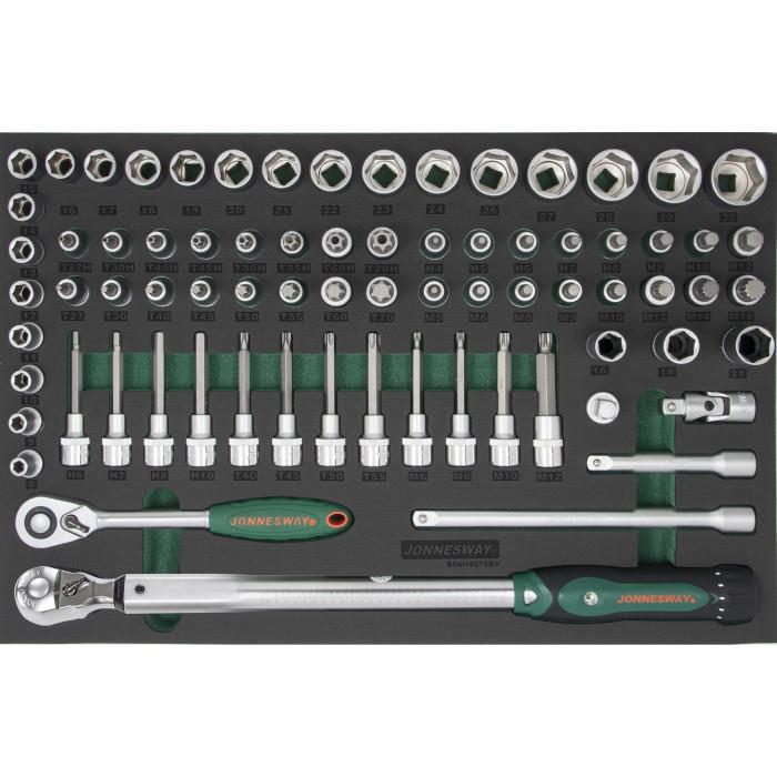 Jonnesway S04H4075SV Tool kit 75 units, 1/2 "DR Heads and accessories, torque wrench. S04H4075SV: Buy near me in Poland at 2407.PL - Good price!