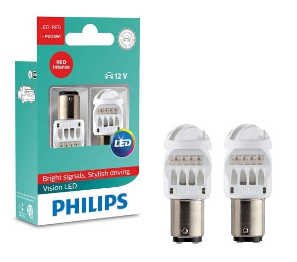 Philips 12836REDX2 Лампа світлодіодна Philips Vision LED P21/5W 12V BAY15d (2 шт.) 12836REDX2: Приваблива ціна - Купити у Польщі на 2407.PL!