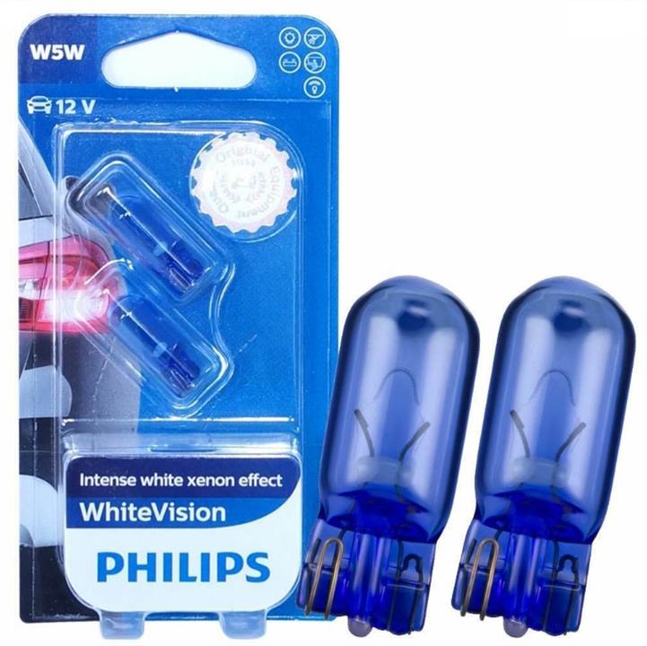 Лампа накаливания Philips WhiteVision ultra W5W 12V W2.1x9.5d (2 шт.) Philips 12961WVUB2