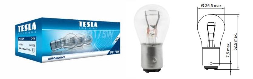 Tesla B52202 Glow bulb P21/5W 24V 21/5W B52202: Buy near me at 2407.PL in Poland at an Affordable price!