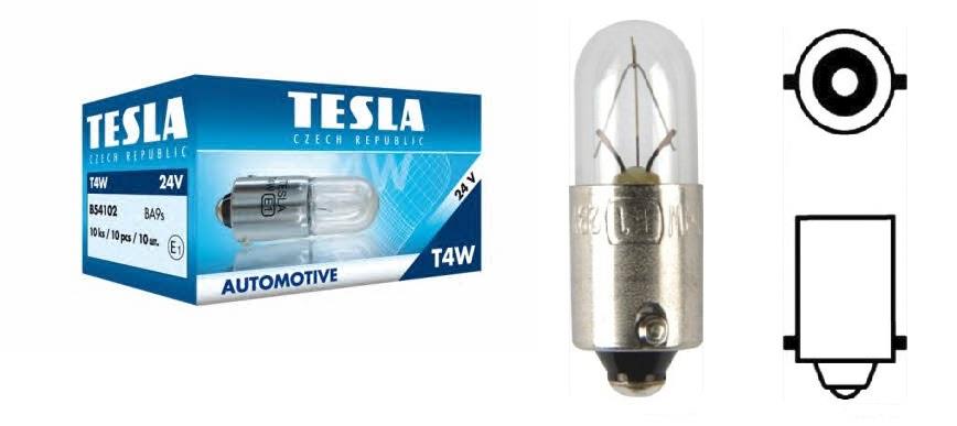 Tesla B54102 Лампа накаливания T4W 24V 4W B54102: Отличная цена - Купить в Польше на 2407.PL!