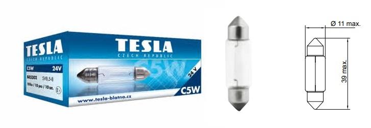 Tesla B85302 Glow bulb C5W 24V 5W B85302: Buy near me in Poland at 2407.PL - Good price!