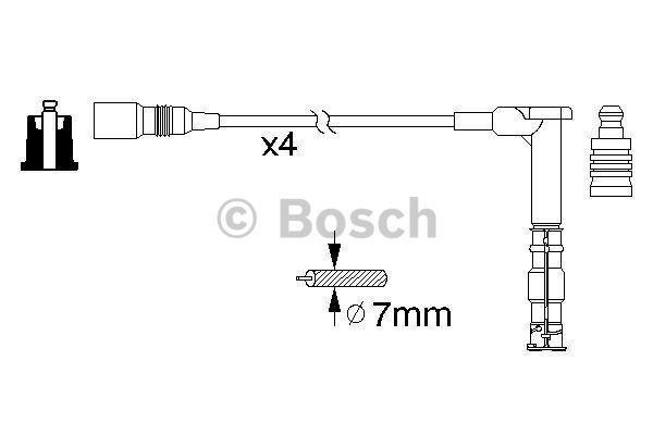 Przewody wysokiego napięcia, komplet Bosch 0 986 356 351