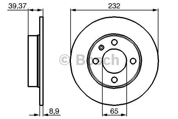 Bosch Диск гальмівний задній невентильований – ціна 207 PLN