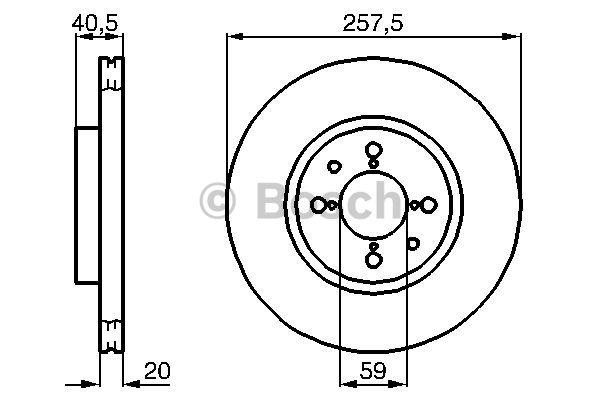 Bosch Wentylowana przednia tarcza hamulcowa – cena 113 PLN