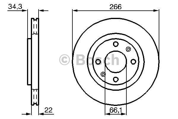 Bosch Тормозной диск передний вентилируемый – цена 112 PLN