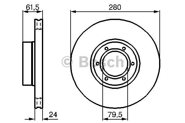 Bosch Front brake disc ventilated – price 184 PLN