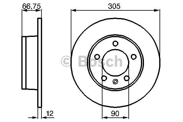 Bosch Диск гальмівний задній невентильований – ціна 148 PLN