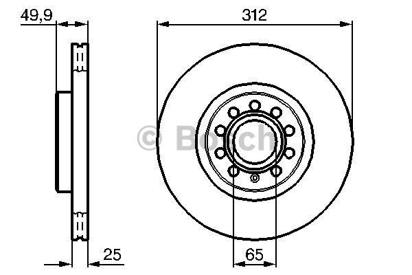 Тормозной диск передний вентилируемый Bosch 0 986 479 058