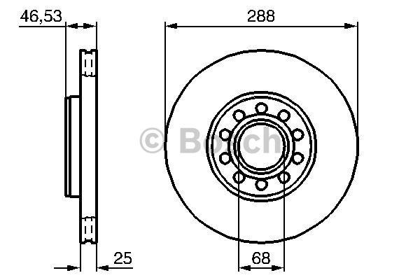 Front brake disc ventilated Bosch 0 986 479 157