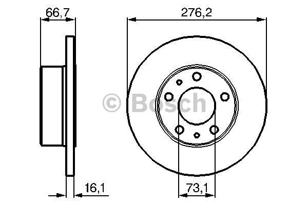 Bosch Rear brake disc, non-ventilated – price 197 PLN
