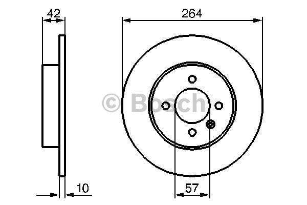 Bosch Rear brake disc, non-ventilated – price 317 PLN