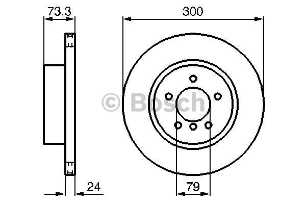 Тормозной диск передний вентилируемый Bosch 0 986 479 216